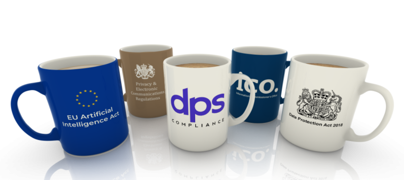 Group of coffee mugs demonstrating data protection credibility