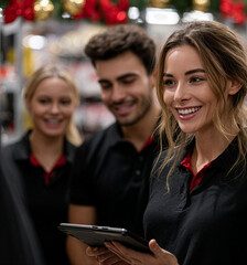 Satff meeting in retail environment