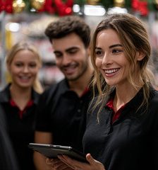 Satff meeting in retail environment