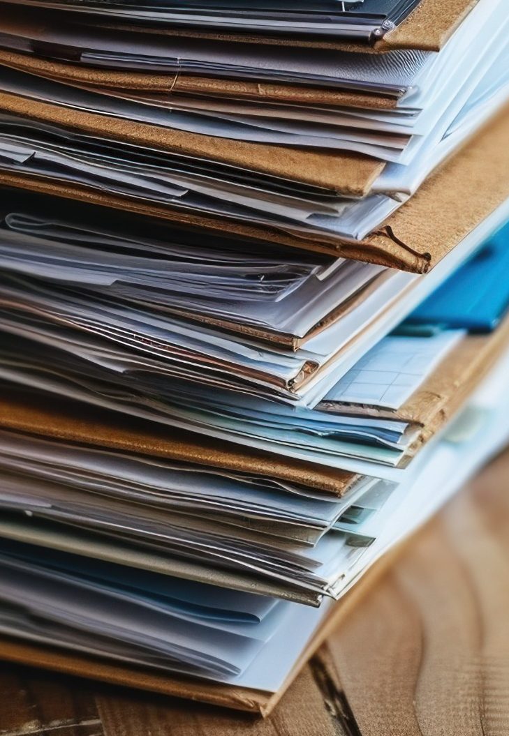 Stack of folders and files